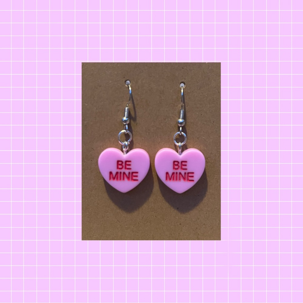 Pink sweet heart earrings